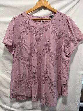 torrid Mauve Lace Short Sleeve Blouse